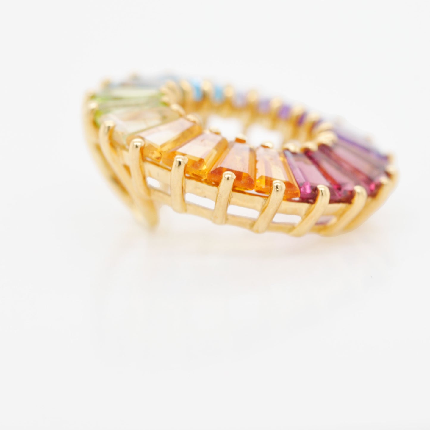 Circle Rainbow Prong Pendant