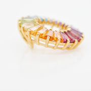 Circle Rainbow Prong Pendant