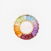 Circle Rainbow Prong Pendant
