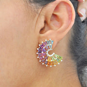 Rainbow Orbit Diamond Earrings