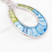 Doorknocker Blue Topaz Peridot Pendant