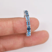 Blue Topaz Eternity Band Ring