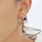 18K Gold Rainbow Gemstones Channel Set Hoop Earrings