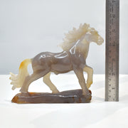 1.17 Kg Agate Horse Hand Carved Sculpture Figurine
