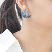 Circle Blue Topaz Double Layer Set