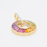 Circle Rainbow Tapered Baguette Pendant