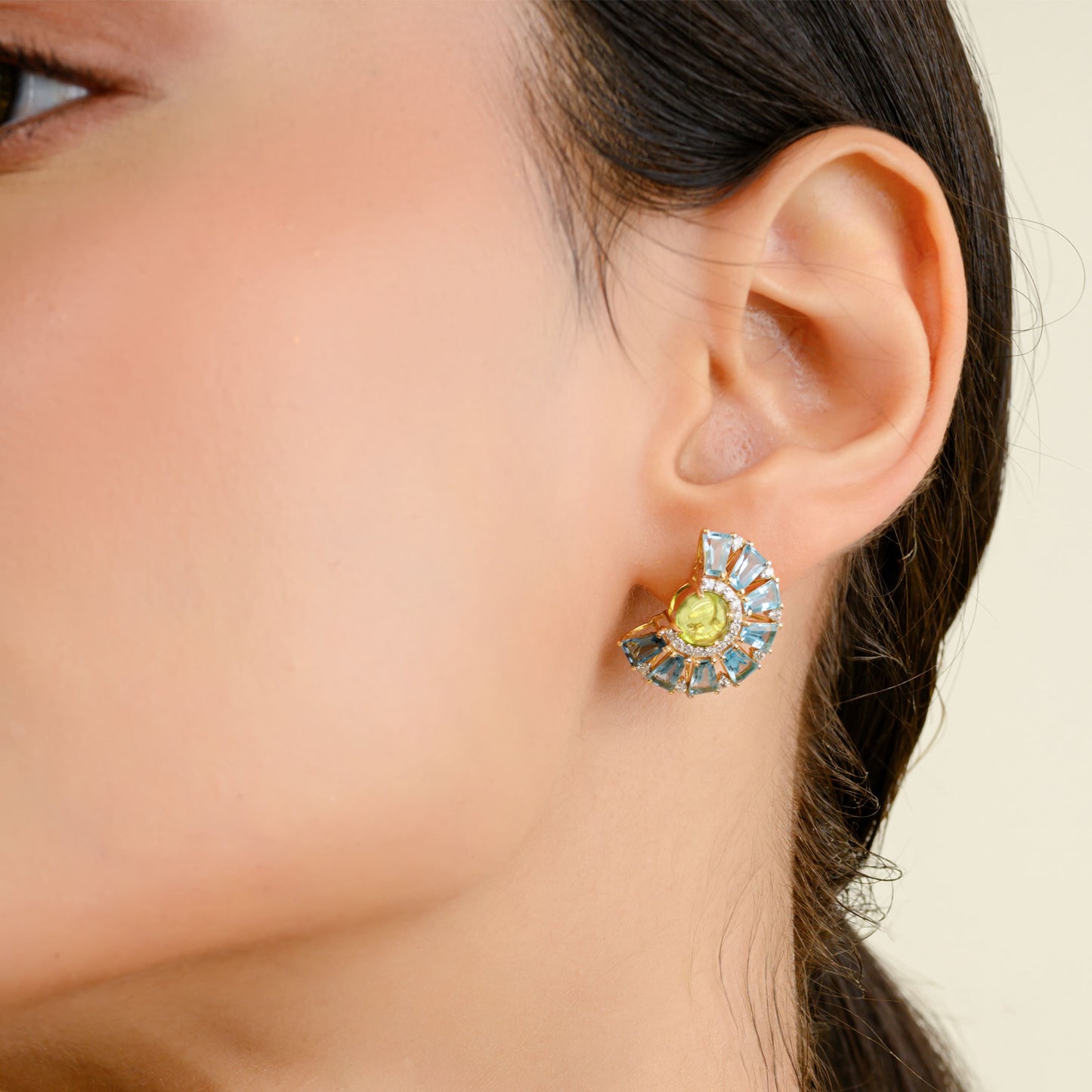 Circle Peridot & Blue Topaz Ferris Wheel Set