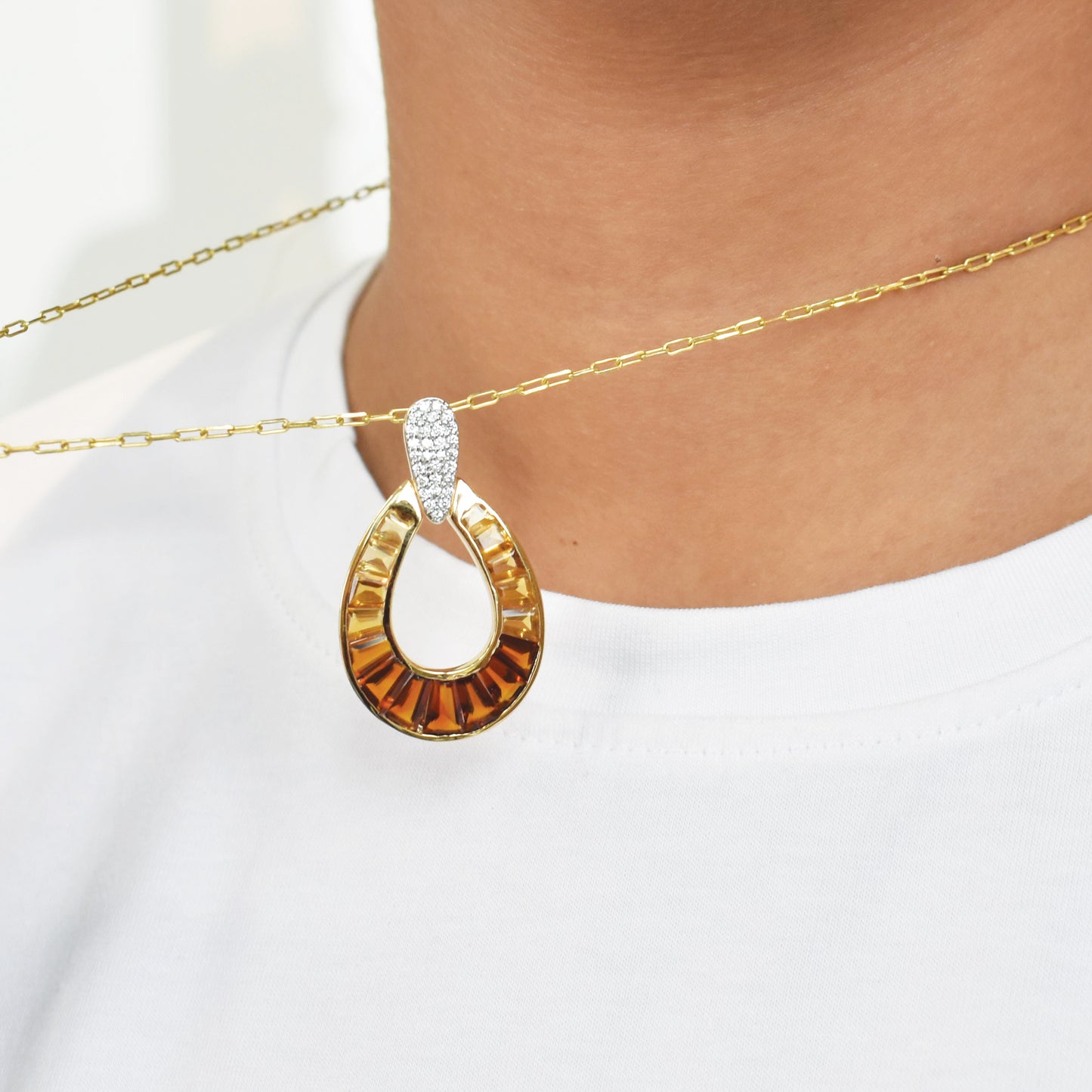 Citrine Doorknocker Pendant