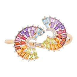 Rainbow Cuff Diamond Bracelet