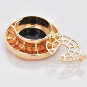 Cameo Medusa Yellow Sapphire Brooch