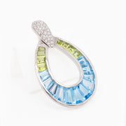 Doorknocker Blue Topaz Peridot Pendant