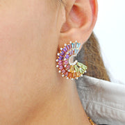 Rainbow Orbit Diamond Earrings