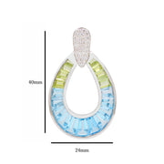 Doorknocker Blue Topaz Peridot Pendant