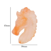 Natural Agate Chalcedony Horse Face Carving