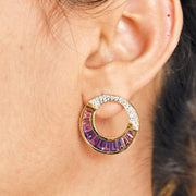 Cleopatra Amethyst and Pink Tourmaline Earrings