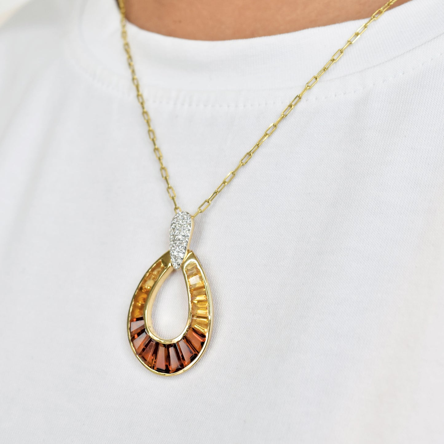 Citrine Doorknocker Pendant