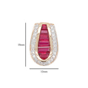 18K Gold Ruby Tapered Baguette Art Deco Diamond Pendant Necklace - Vaibhav Dhadda Jewelry