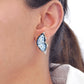 Handgeschnitzte Achat-Schmetterlings-Diamant-Ohrstecker aus 18 Karat Gold