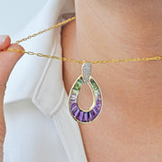 Doorknocker Amethyst Green Tourmaline Pendant