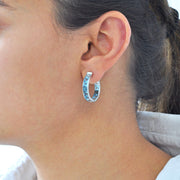 Blue Topaz Hoops