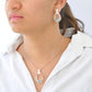 Ensemble de gouttes de pluie diamant aigue-marine et tourmaline rose en or 18 carats