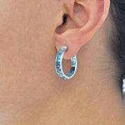 Blue Topaz Hoops