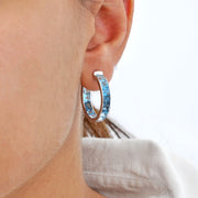 Blue Topaz Hoops