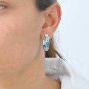 Blue Topaz Hoops