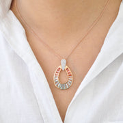 Doorknocker Aquamarine Pink Tourmaline Pendant