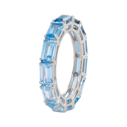 Blue Topaz Eternity Band Ring
