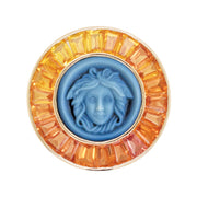 Cameo Medusa Yellow Sapphire Brooch