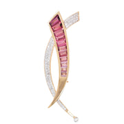 Sword Pink Tourmaline Pendant Brooch