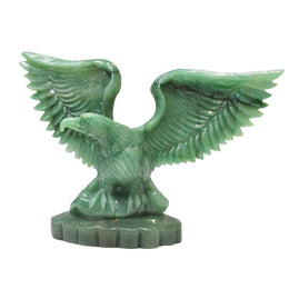 Hand-Carved Natural Green Aventurine Eagle Sculpture