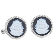Sterling Silver Ship Cufflinks