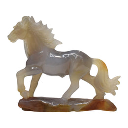 1.17 Kg Agate Horse Hand Carved Sculpture Figurine