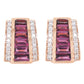 Pyramid Rhodolite Earrings