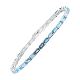 Blue Topaz Octagon Tennis Bracelet