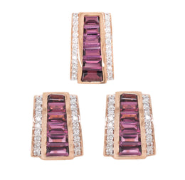 Pyramid Rhodolite Set