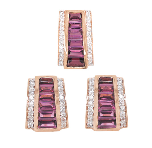 Pyramid Rhodolite Set