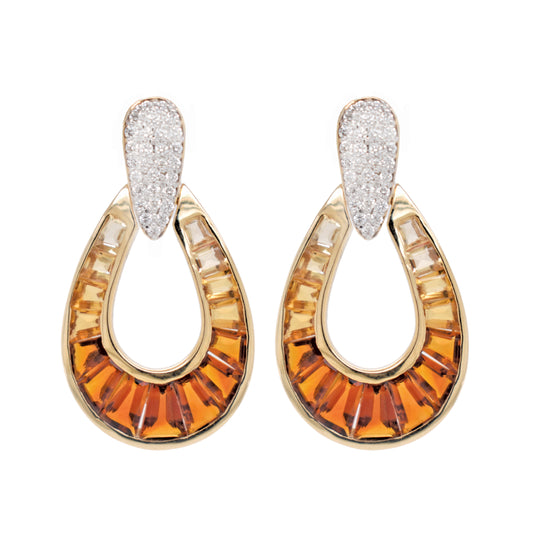 Citrine Doorknocker Earrings