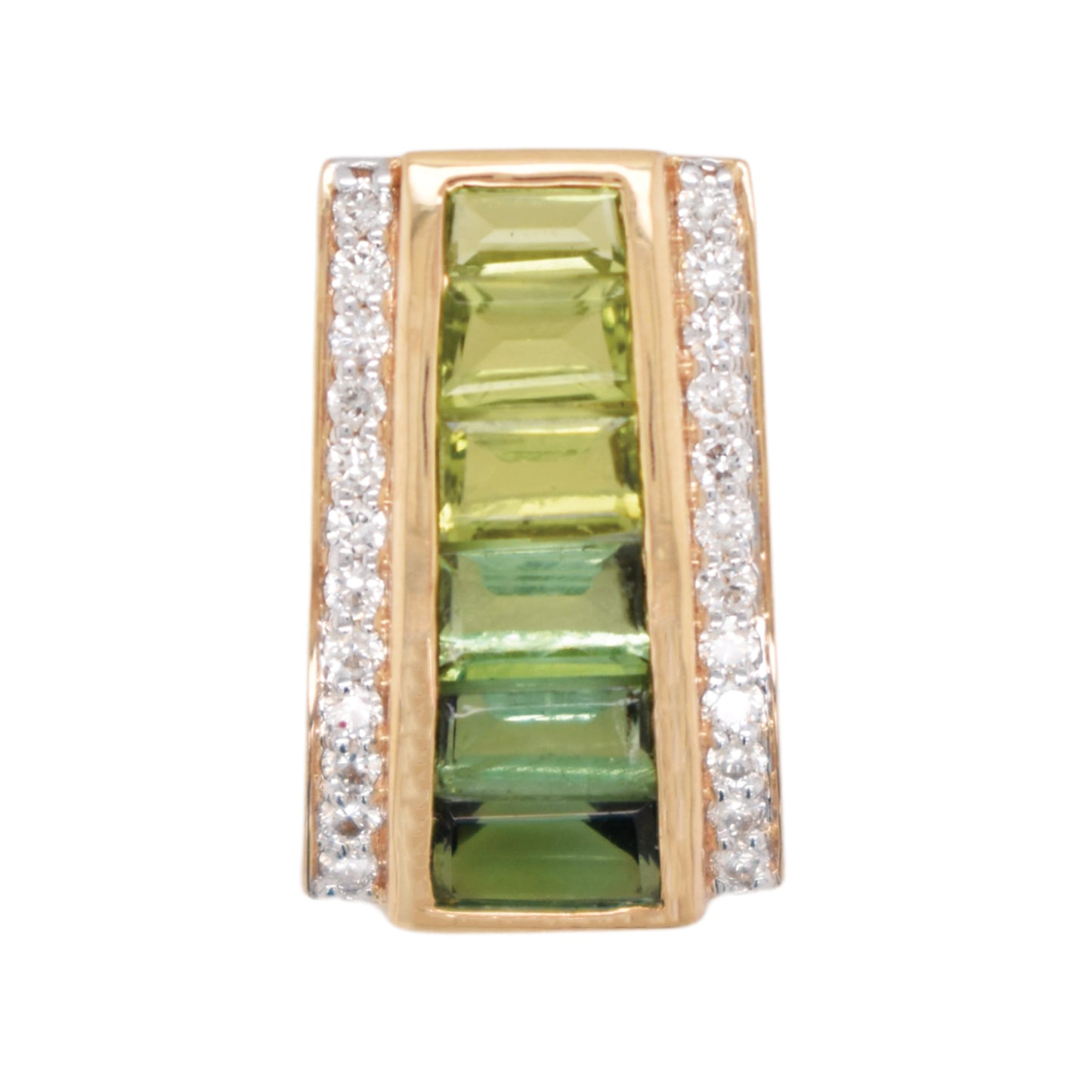 Pyramid Peridot Green Tourmaline Pendant