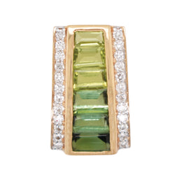 Pyramid Peridot Green Tourmaline Pendant