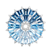 Orbit Blue Topaz Diamond Ring