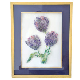 Tulip Amethyst Tourmaline Iolite Gemstone Rough Wall Painting