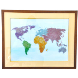 World Map Amethyst Emerald Peridot Aquamarine Rhodolite Citrine Wall Painting