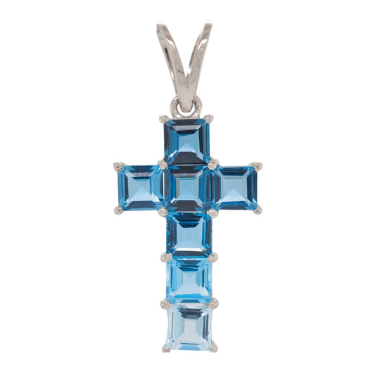 Blue Topaz Cross Pendant