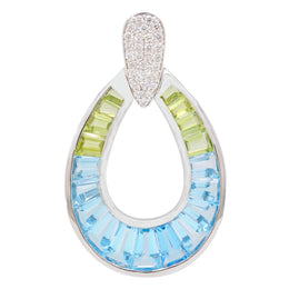 Doorknocker Blue Topaz Peridot Pendant