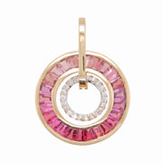 Circle Pink Tourmaline Pendant