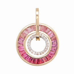 Circle Pink Tourmaline Pendant