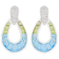 Doorknocker Blue Topaz Peridot Earring